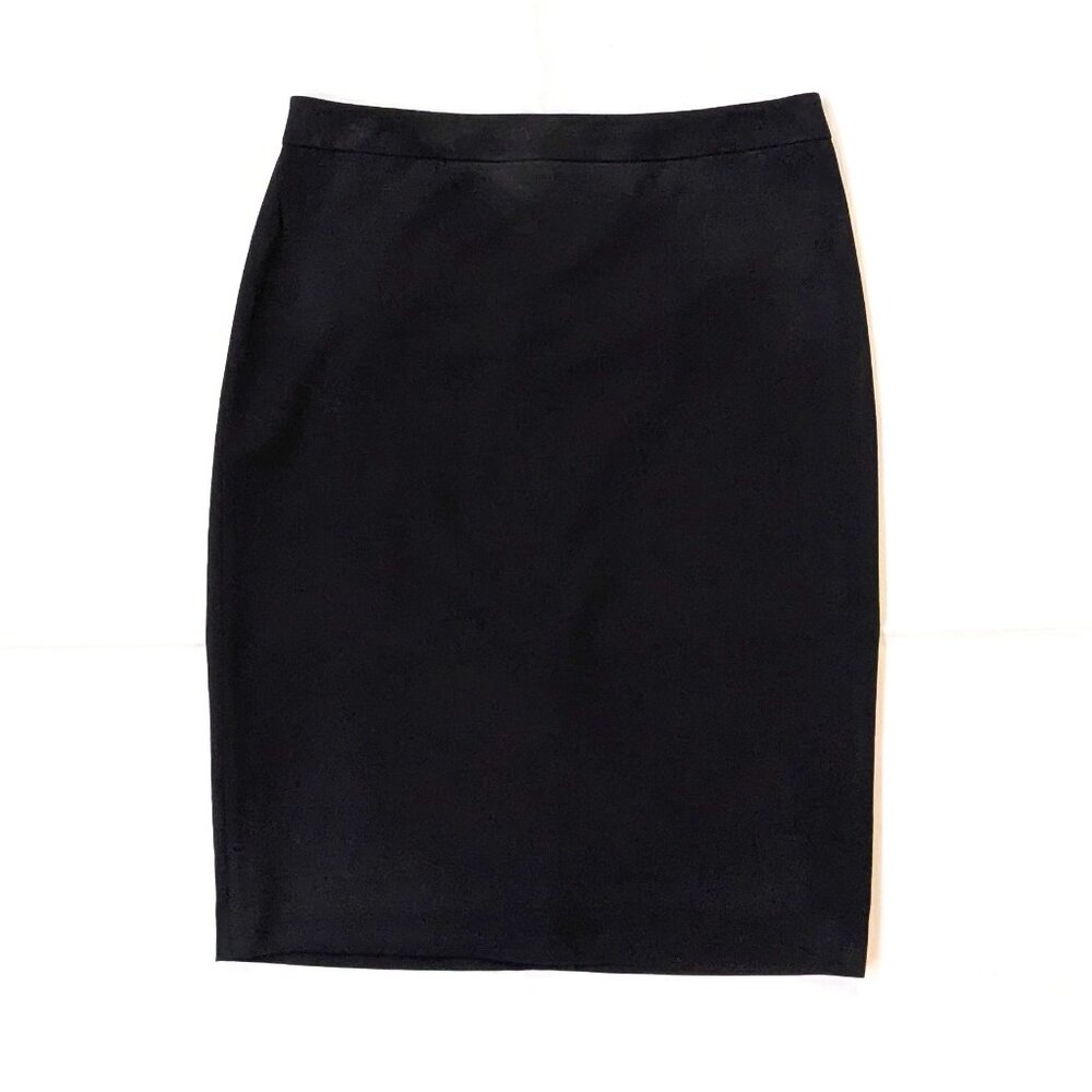 Banana Republic Black Wool Midi Straight Suiting Skirt Size 12 New!